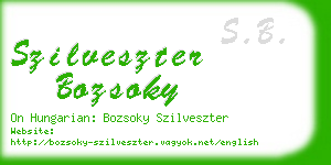 szilveszter bozsoky business card